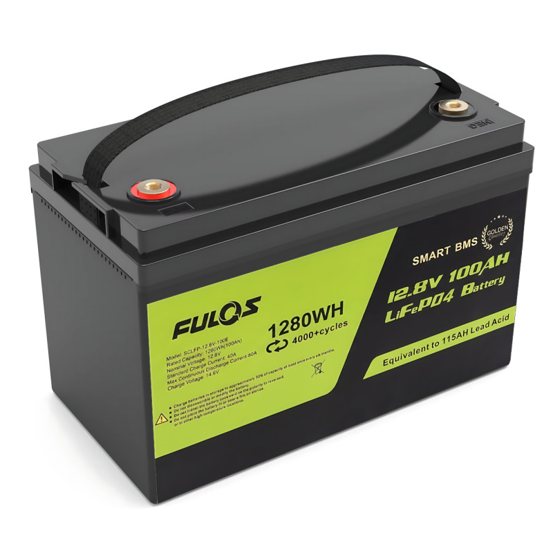 Аккумулятор LiFePO4 FULOS 12.8V 100Ah (1280Wh) Smart BMS, 4000+ циклов, заряд 14.6V, ток разряда 80A фото - 3