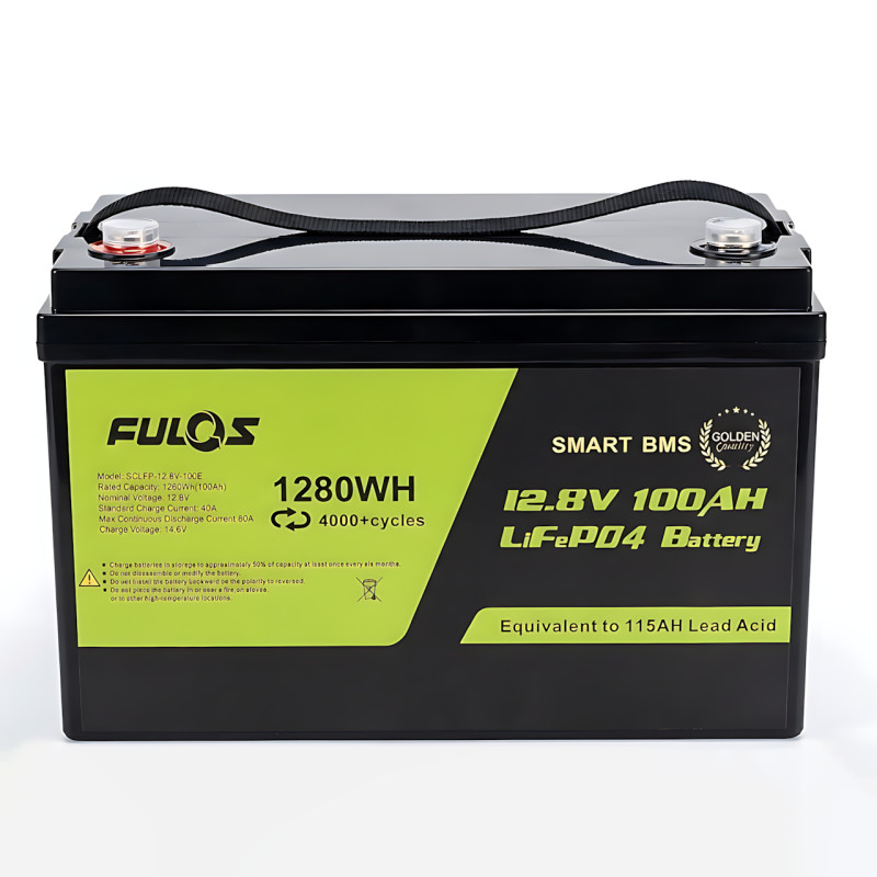 Аккумулятор LiFePO4 FULOS 12.8V 100Ah (1280Wh) Smart BMS, 4000+ циклов, заряд 14.6V, ток разряда 80A фото - 2