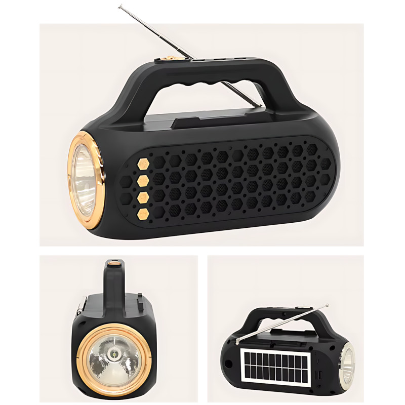 Портативна Bluetooth-колонка EASY POWER EP-516 — 15 Вт, ліхтарик, сонячна панель, USB, SD, FM, Bluetooth фото - 4