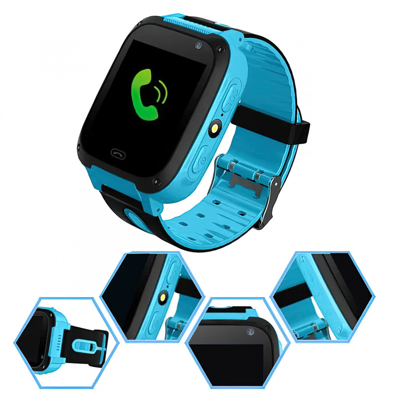 Детские умные часы Smart Watch F2 с GPS и Sim картой Голубой фото - 5