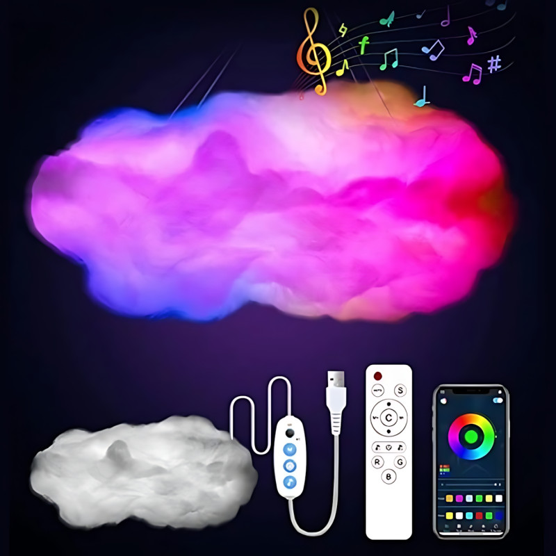 Світильник-обладнання DIY Cloud Atmosphere Light MA704, підвісний led-світильник з RGB-підсвіткою, пультом ду, Bluetooth фото - 2