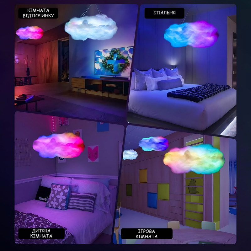 Світильник-обладнання DIY Cloud Atmosphere Light MA704, підвісний led-світильник з RGB-підсвіткою, пультом ду, Bluetooth фото - 7