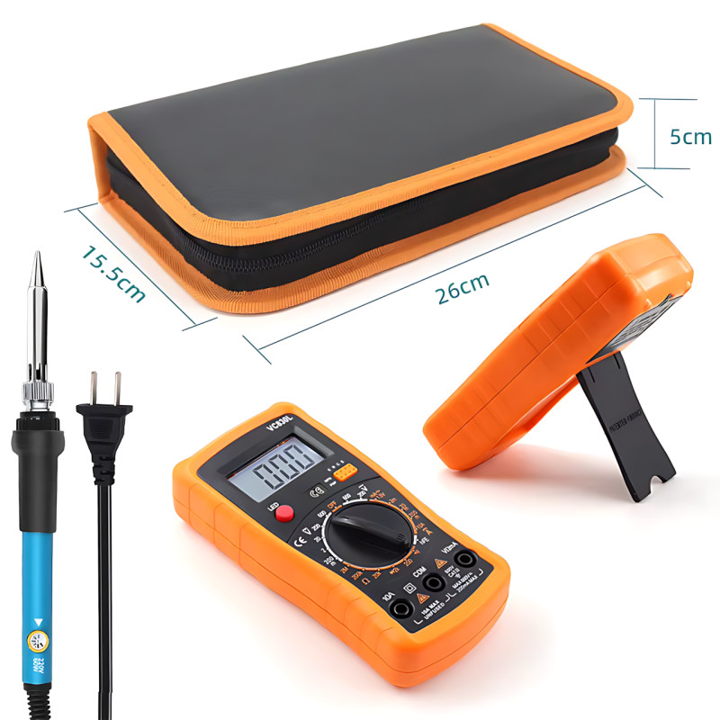 Паяльний набір Soldering Kit 60 Вт, з керамічним нагрівачем 200-450 °C, мультиметром, у кейсі фото - 8