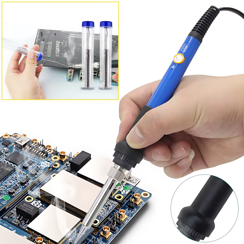 Паяльний набір Soldering Kit 60 Вт, з керамічним нагрівачем 200-450 °C, мультиметром, у кейсі фото - 5
