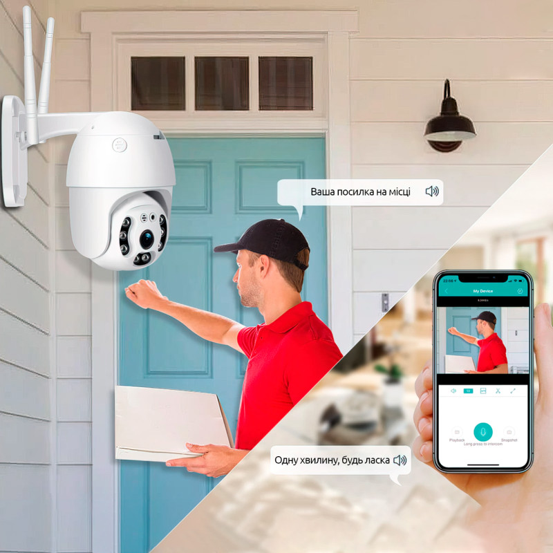 Камера видеонаблюдения Y08, уличная беспроводная, Wi-Fi IP, 4.0 Мп фото - 5