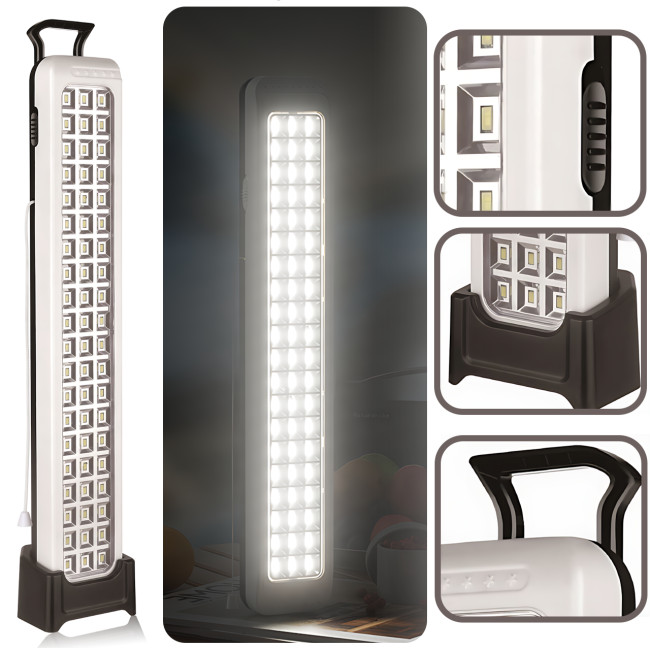 Акумуляторний LED ліхтар TORCH AST-722 з USB-зарядкою, кемпінгова лампа, 2 режими, до 6 годин роботи, настінний монтаж, білий