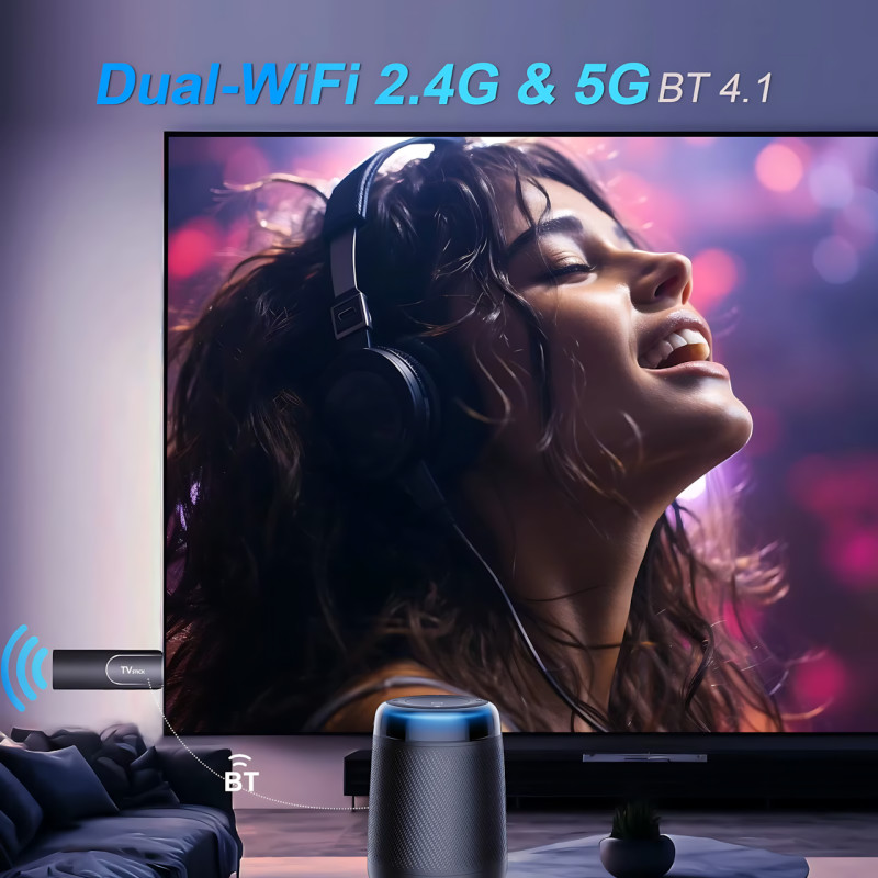 Смарт ТВ стик Transpeed M98 Y9, Amlogic S905Y4, 2/16ГБ, Android TV11, 4K HDR, BT пульт с голосовым управлением фото - 7