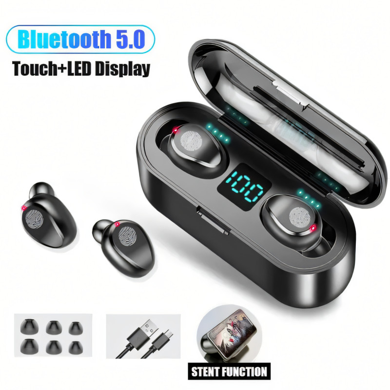 Бездротові навушники Bluetooth F9 TWS WIRELESS, 2000 mAh фото - 3