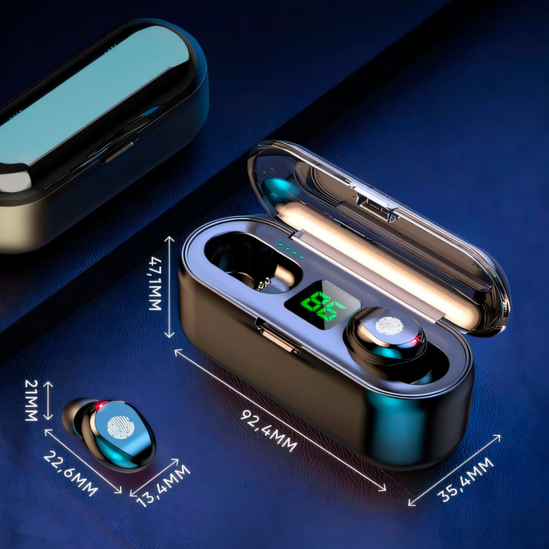 Бездротові навушники Bluetooth F9 TWS WIRELESS, 2000 mAh фото - 7