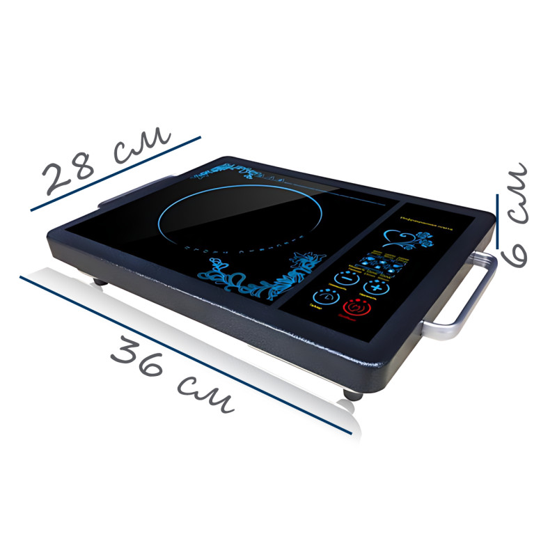 Електроплита інфрачервона Domotec MS-5842, 2000 Вт, 1 конфорка, сенсорне керування, склокераміка, з таймером і автовимкненням фото - 9