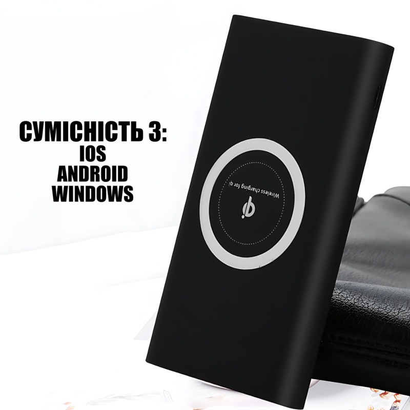 Power Bank 30000 мА·год із функцією швидкого й бездротового заряджання фото - 6