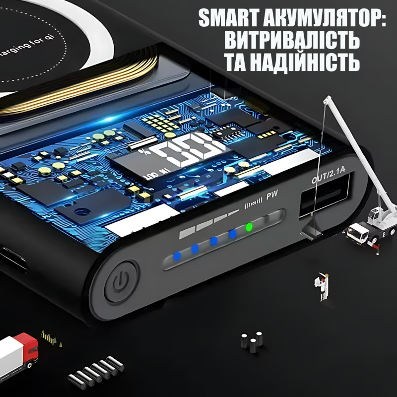Power Bank 30000 мА·год із функцією швидкого й бездротового заряджання фото - 8