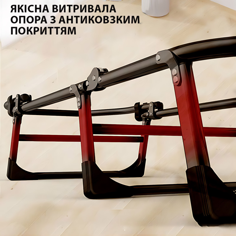 Раскладной туристический шезлонг 200×66×30 см – металлический каркас, до 120 кг, регулируемая спинка и ножки фото - 7