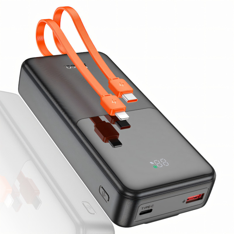 Power bank HOCO J119A, павербанк 22.5W+PD20, емкость 20000mAh, быстрая зарядка, дисплей и встроенный кабель фото - 6