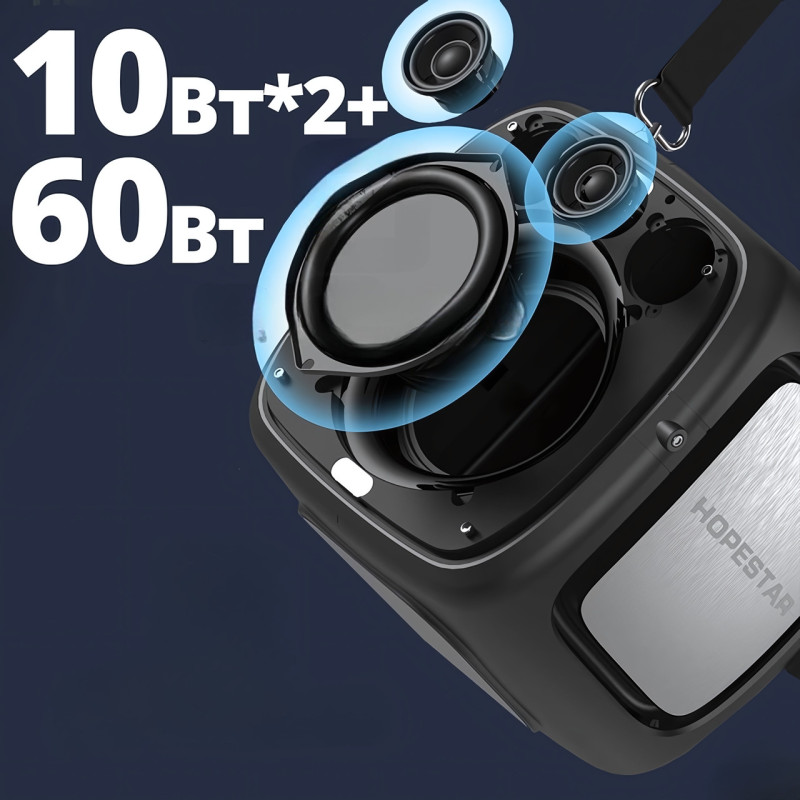 Беспроводная колонка Hopestar Party one, 80w Желтый фото - 5