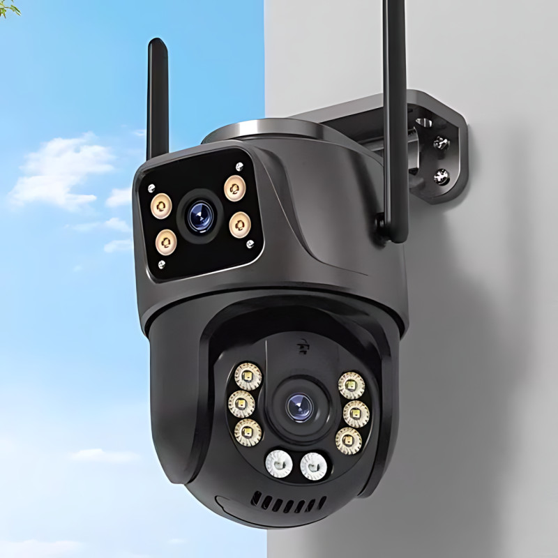Комплект видеонаблюдения IP/WiFi, набор 4 поворотные уличные камеры + регистратор с блоком питания и мышкой фото - 3