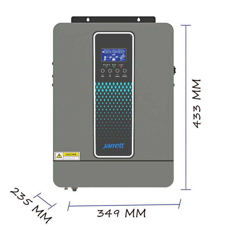 Гибридный инвертор Jarrett JARP-2.2KVA 12V, чистая синусоида 2200 Вт, 1 фаза, серый фото - 10