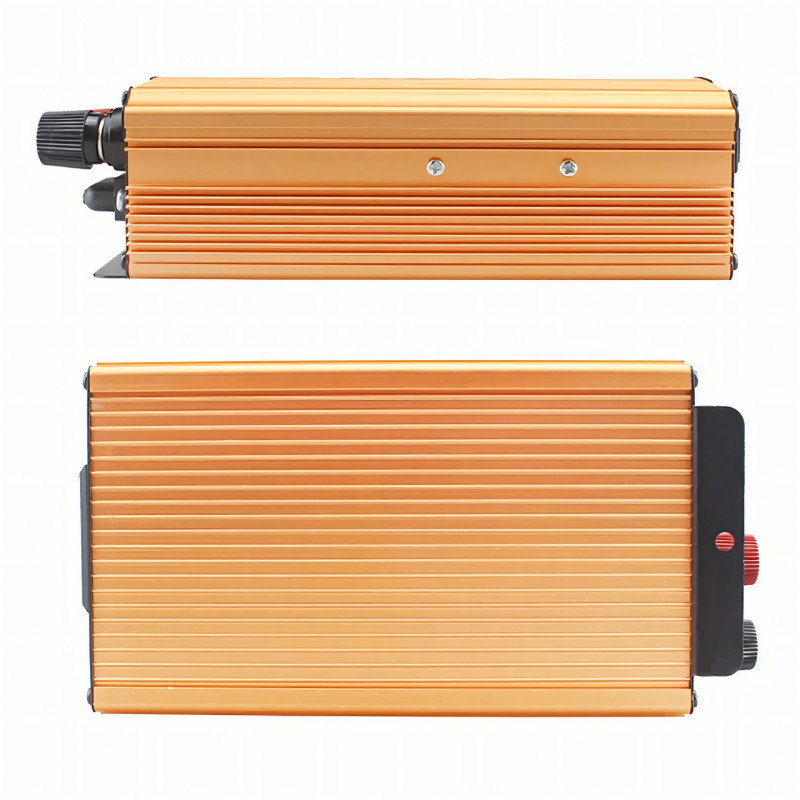Преобразователь с вольтметром Power One Plus 12v220 1200w, автомобильный инвертор с 2-мя комплектами проводов фото - 6