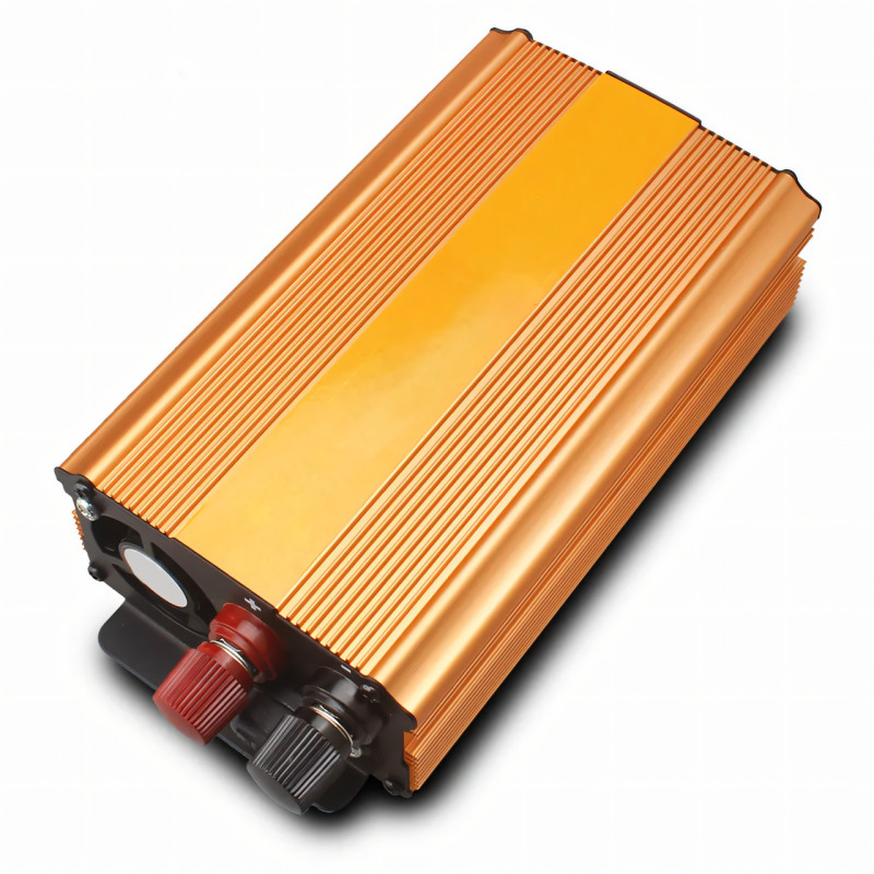 Преобразователь с вольтметром Power One Plus 12v220 1200w, автомобильный инвертор с 2-мя комплектами проводов фото - 2