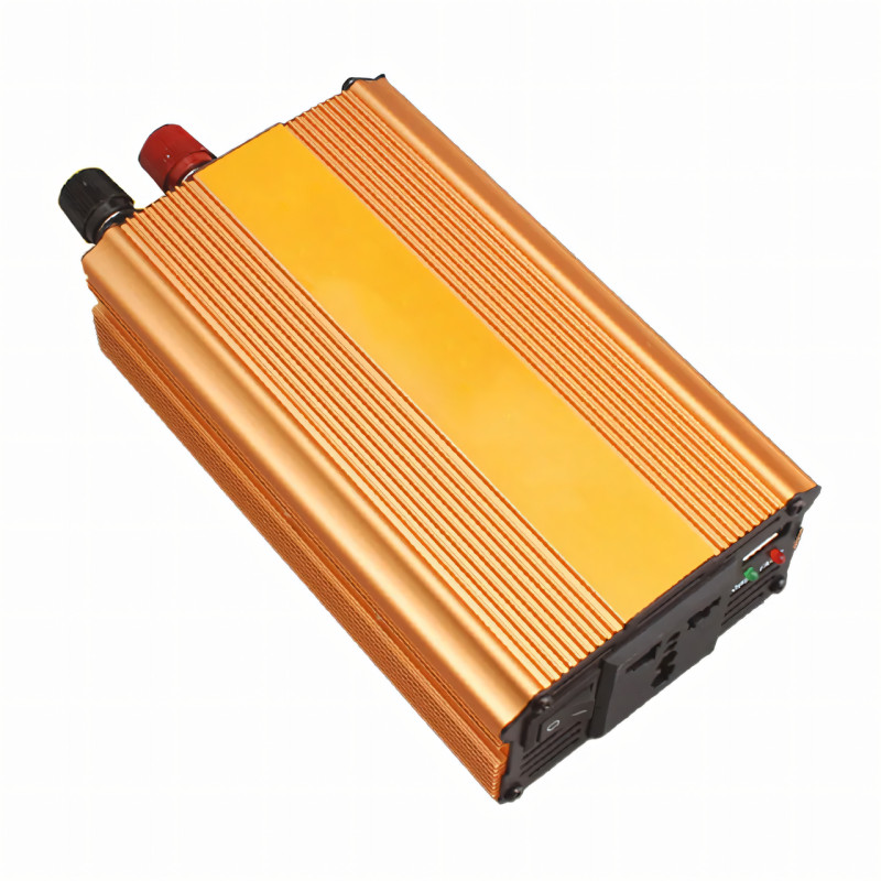 Преобразователь с вольтметром Power One Plus 12v220 1200w, автомобильный инвертор с 2-мя комплектами проводов фото - 3