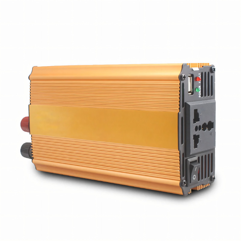 Преобразователь с вольтметром Power One Plus 12v220 1200w, автомобильный инвертор с 2-мя комплектами проводов фото - 5