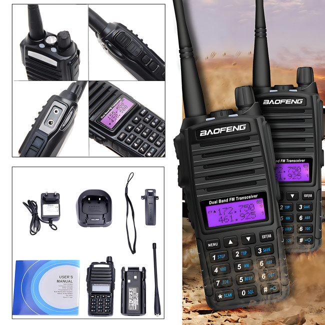 Рация Baofeng UV-82 2800 mAh с полной комплектацией, портативный комплект рация с гарнитурой, 8 Ватт