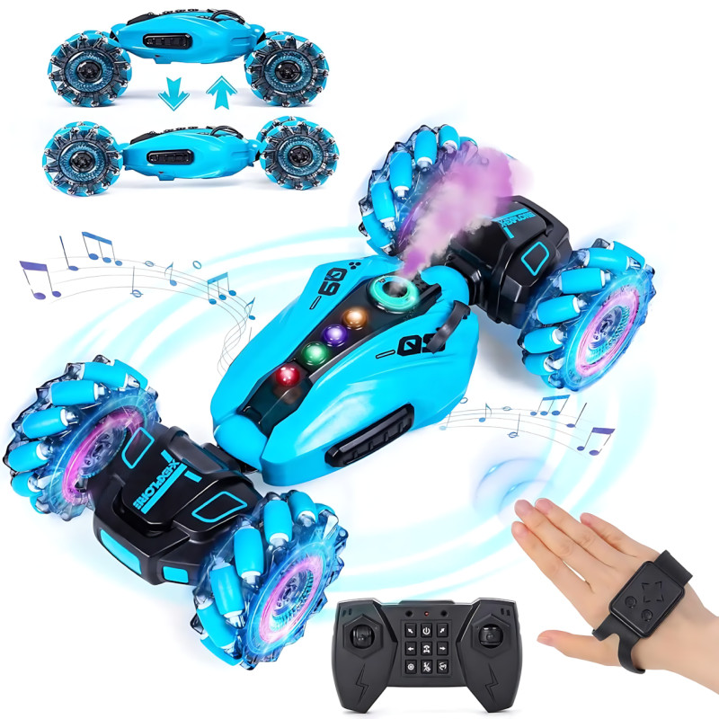 Машинка-перевертень Toy car AND 2277-3B з LED-підсвіткою, парою та звуковими ефектами, 2 пульти д/у фото - 3
