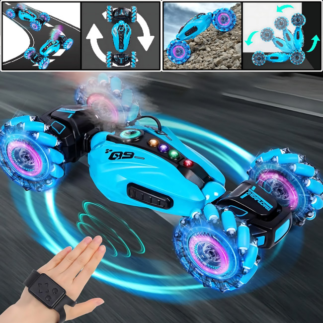 Машинка-перевертень Toy car AND 2277-3B з LED-підсвіткою, парою та звуковими ефектами, 2 пульти д/у