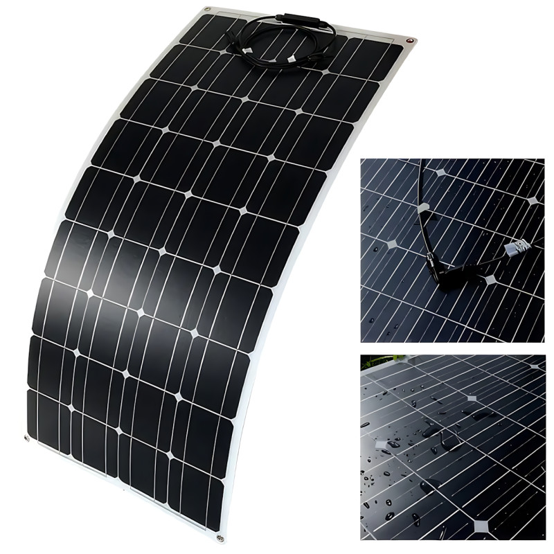 Гибкая монокристаллическая панель 100W, портативная солнечная панель Flexible panel 100W, 595 х 925 х 2.6 мм фото - 3
