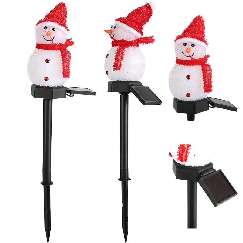 Солнечный садовый фонарь Amhomely «Снеговик»  — праздничное украшение, LED, IP65 фото - 2