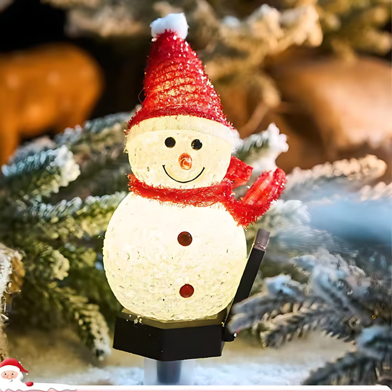 Солнечный садовый фонарь Amhomely «Снеговик»  — праздничное украшение, LED, IP65 фото - 5