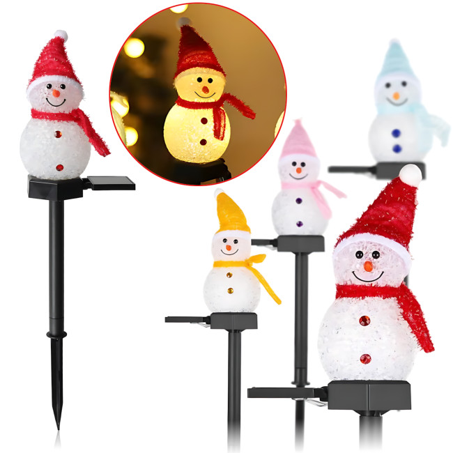 Солнечный садовый фонарь Amhomely «Снеговик»  — праздничное украшение, LED, IP65