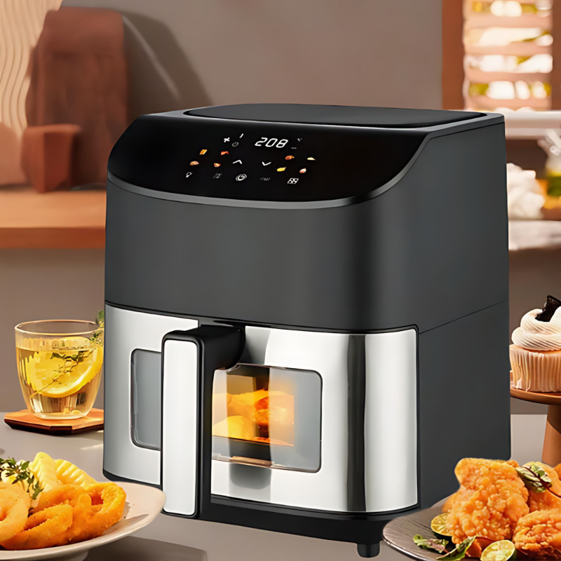 Аэрофритюрница Hoffmans HM-785 8 л, 2000 Вт, сенсорный LCD экран, 10 программ, гриль, конвекция, таймер фото - 10