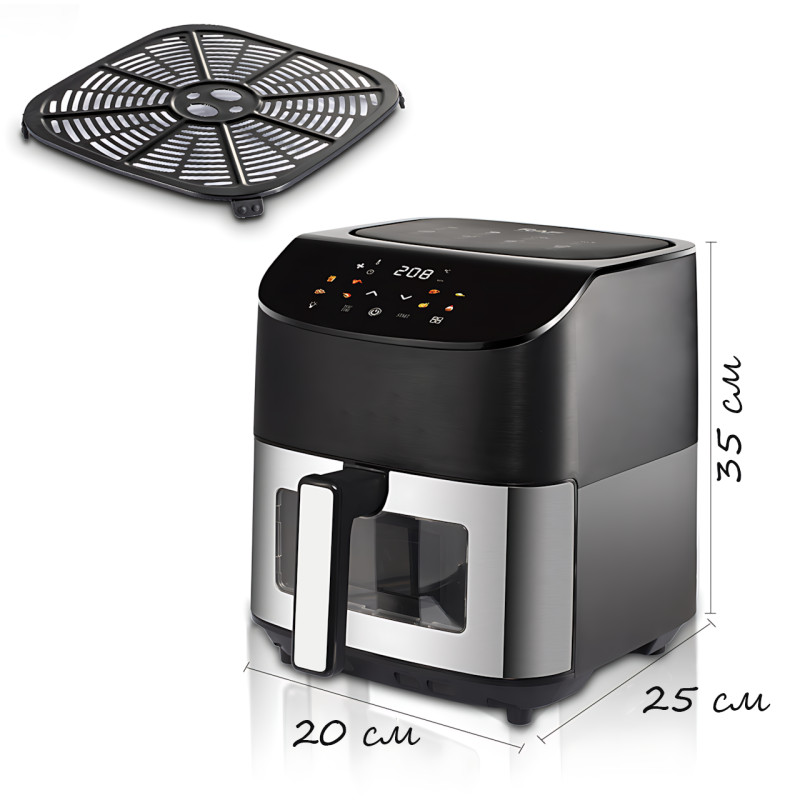 Аэрофритюрница Hoffmans HM-785 8 л, 2000 Вт, сенсорный LCD экран, 10 программ, гриль, конвекция, таймер фото - 9