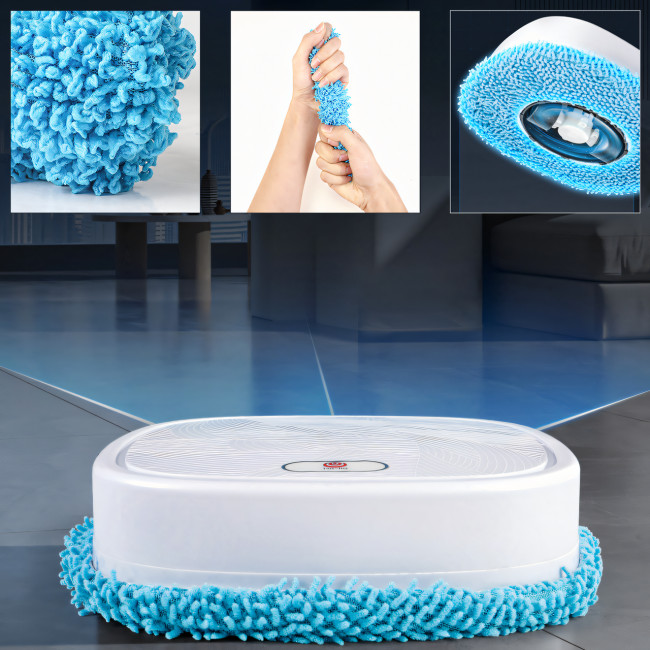 Мийний робот-пилосос INTELEGENT AUTOMATIC BRUSH MOPPER 619, імітація ручного миття підлоги, висота 6 см, білий