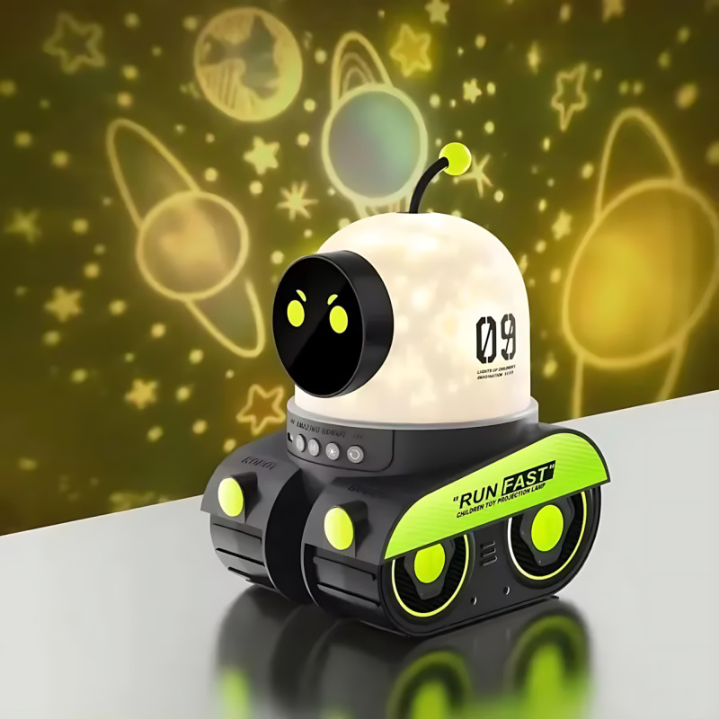Проєктор-нічник музичний LED «Робот» Droid WH-E03, Bluetooth, 6 трафаретів, акумулятор 1200 мА·год, нічник-проєктор фото - 7