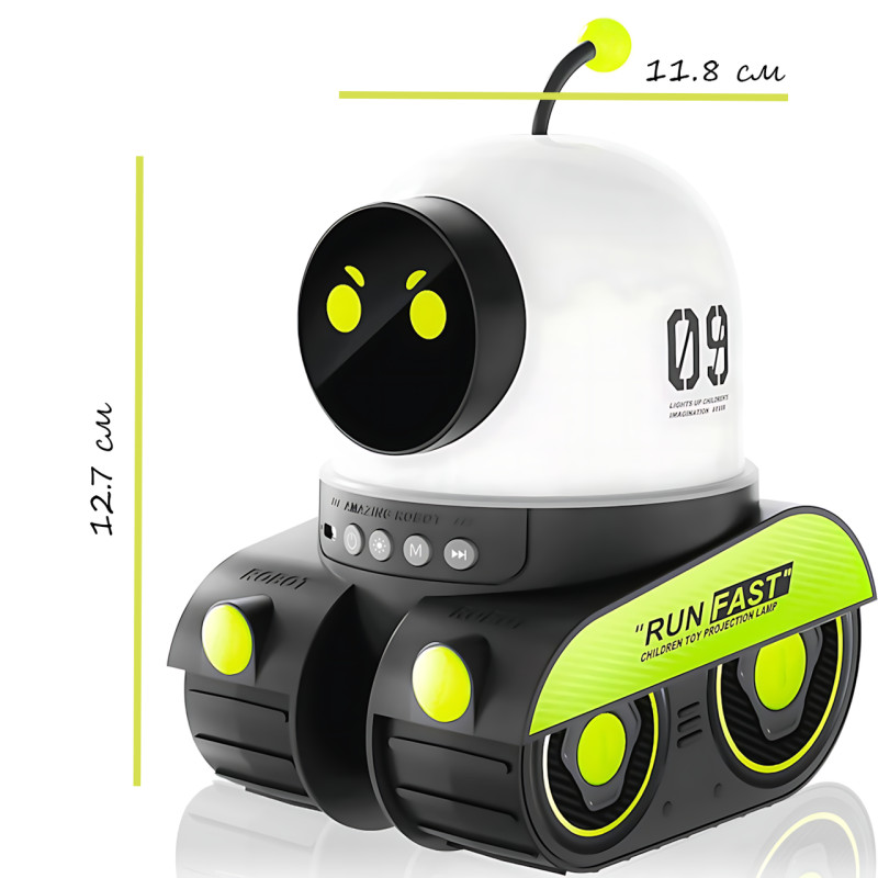 Проєктор-нічник музичний LED «Робот» Droid WH-E03, Bluetooth, 6 трафаретів, акумулятор 1200 мА·год, нічник-проєктор фото - 9