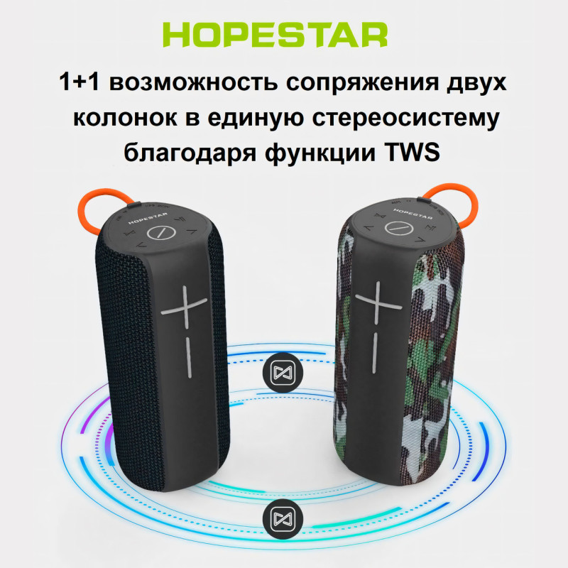 Портативная беспроводная колонка Hopestar p15 pro, 20 вт, Защита от воды IPX 7 фото - 3