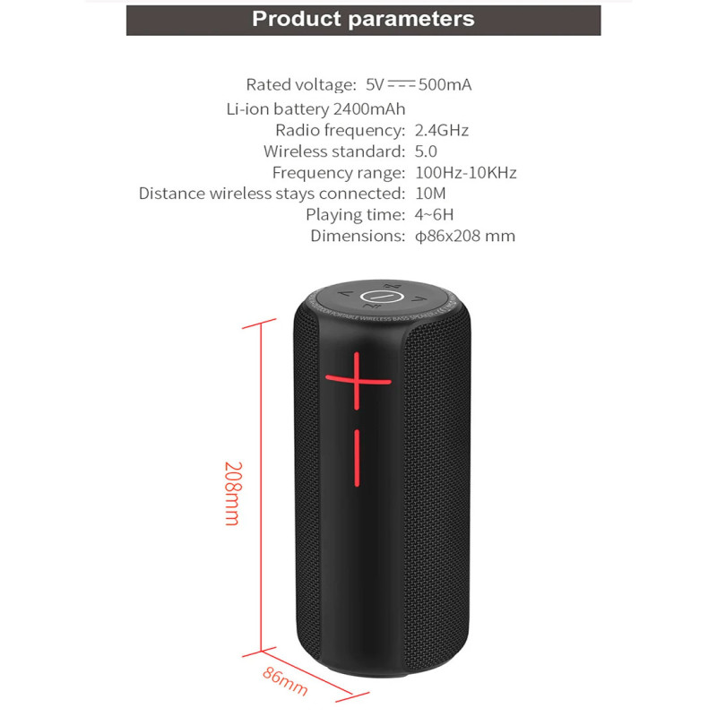 Портативная беспроводная колонка Hopestar p15 pro, 20 вт, Защита от воды IPX 7 фото - 8