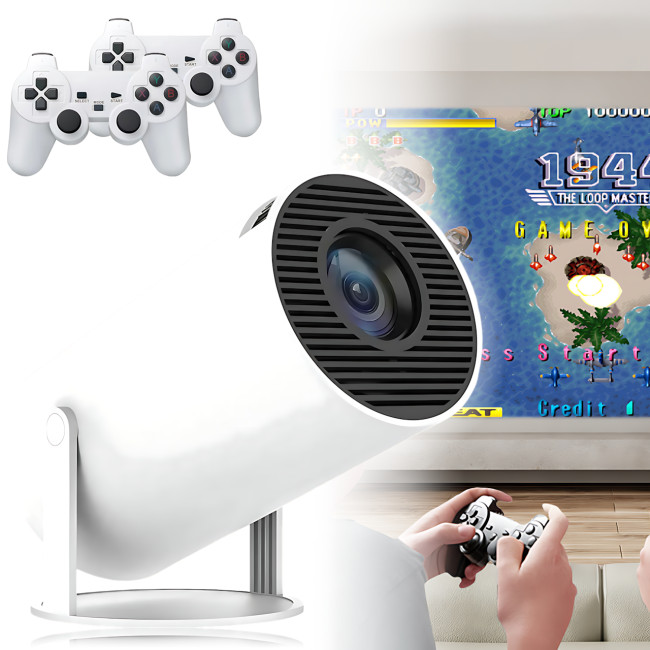 Игровой проектор-приставка Game Projector YXJ A3 Android 11, 2 беспроводных джойстика, 36 000 игр, Wi-Fi 6,  Bluetooth 5.4, HDMI