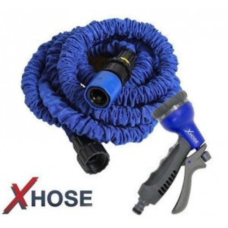 Компактный поливочный чудо шланг X-hose с водораспылителем 30 м, 8 режимов фото - 2