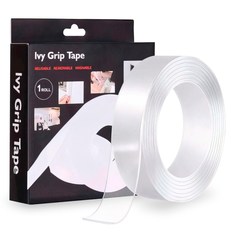 Многоразовая двусторонняя нано лента IVY Grip Tape 3 м, 20 мм ширина, влагоотталкивающая фото - 2