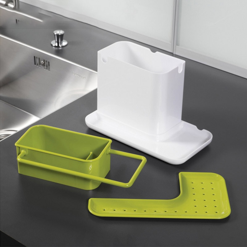 Універсальний органайзер на раковину 3 в 1 DAILY USE, для щіток, губок, мила і рушників фото - 2