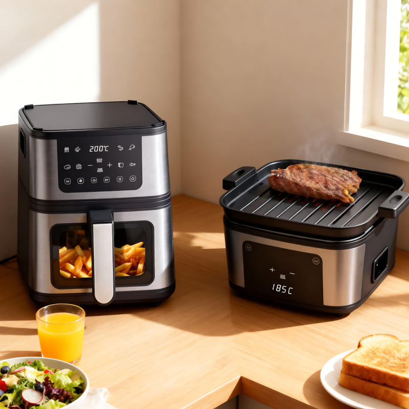 Аерогриль фритюрниця DOMOTEC MS-3225, 7 л, 3500 Вт, 2 нагрівальні елементи, Air Fryer без оливи, механічне керування фото - 10