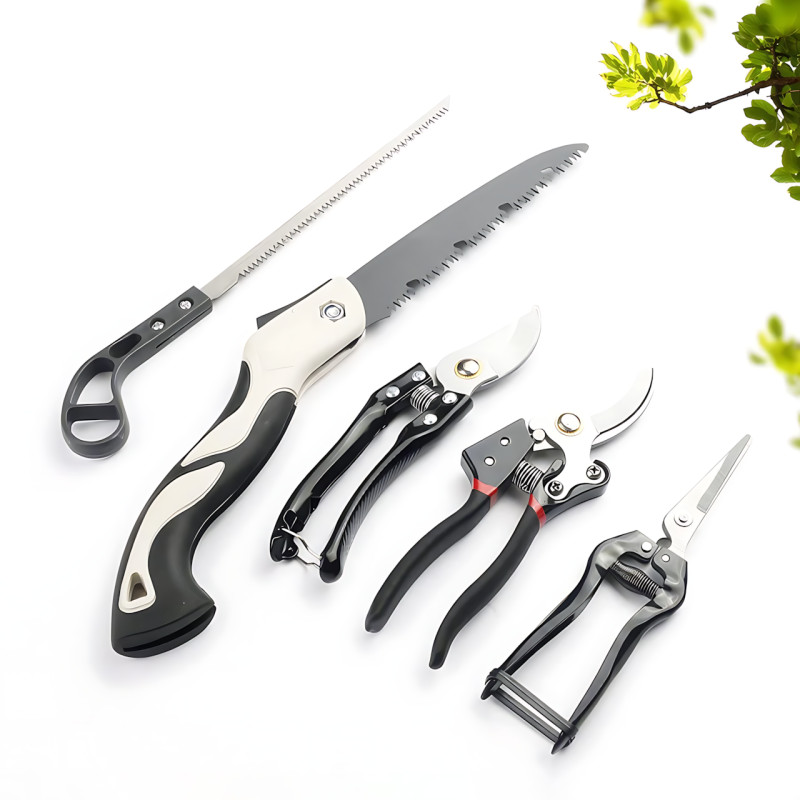 Набор садовых инструментов 5 в 1 Garden Set SK-5 &mdash; секатор большой и малый, ножницы для цветов, садовая пилка, ножовка фото - 3