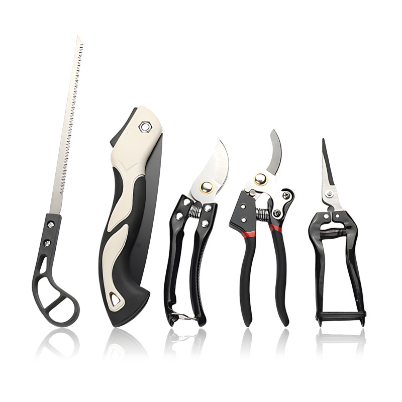 Набор садовых инструментов 5 в 1 Garden Set SK-5 &mdash; секатор большой и малый, ножницы для цветов, садовая пилка, ножовка фото - 2