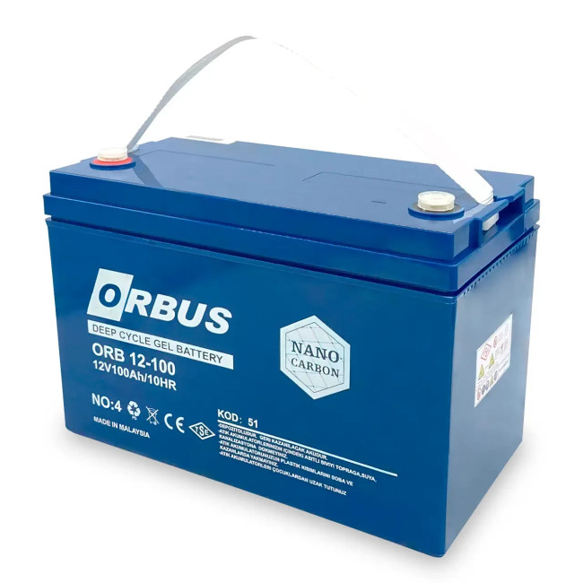 Гелевий акумулятор Orbus CG12100 GEL на 100 А/год, 12 В для аварійного освітлення, для ДБЖ