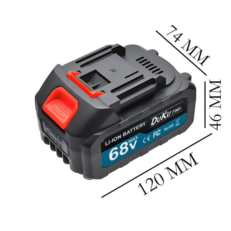 Акумулятор 68V 1.5 Ah для електроінструменту, Li-Ion, захист від перегрівання та перезаряджання, універсальний для інструменту фото - 10