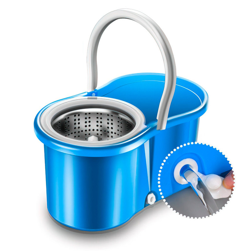 Швабра з відром Spin MOP 360 з турбо-віджимом, телескопічна ручка, різні кольори фото - 3