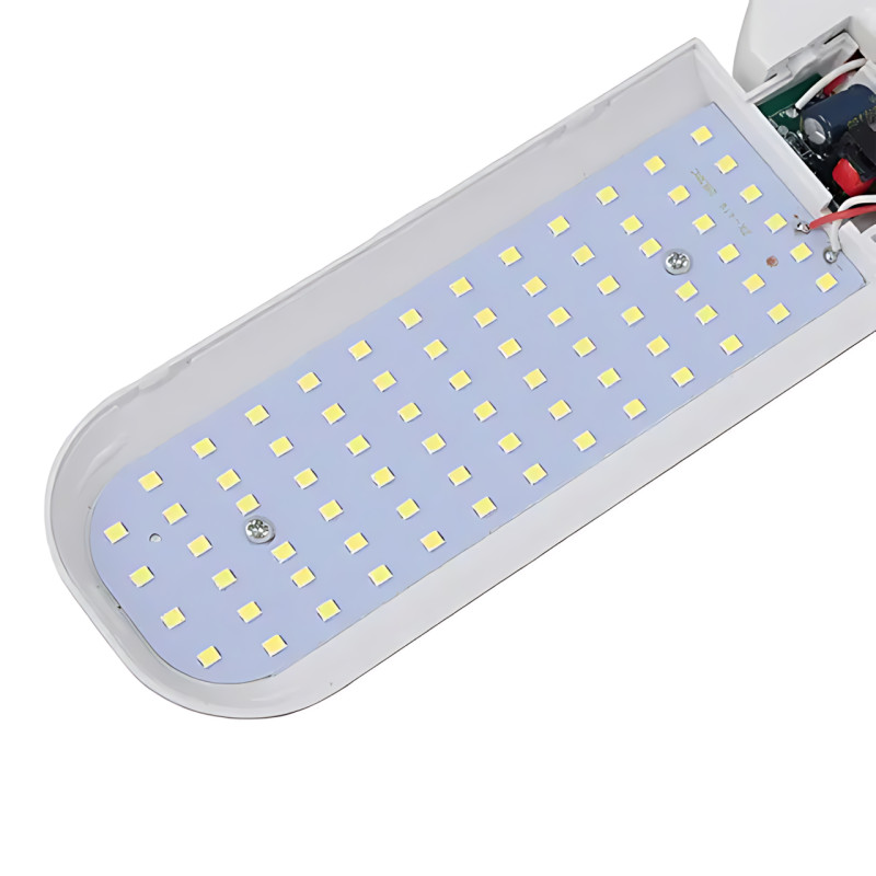 Светодиодная складная лампочка, E27 Fan blade bulb, 3 лопасти, 60 ВТ, белое теплое свечение, работа от 220В фото - 4